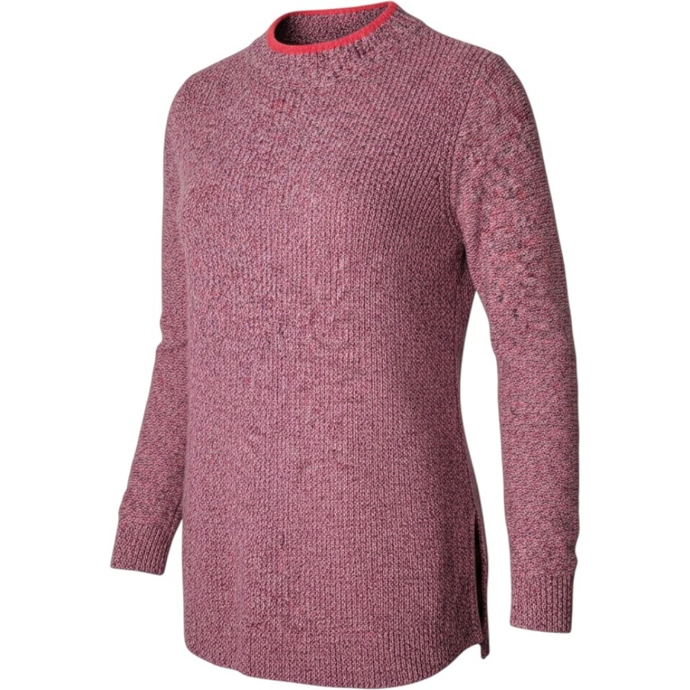 Loft Mock Neck Sweater Womens Size M Fuchsia Red Pullover 100 Cotton Cozy Layers